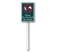 Vdenvileye Letrero de advertencia con estaca con texto en inglés «Please Do Not Feed The Birds» para patio, entrada y zonas comunitarias al aire libre de 4.6 x 6 pulgadas