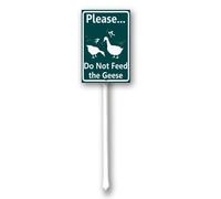 Vdenvileye Letrero de advertencia con estaca con texto en inglés «Please Do Not Feed The Geese» para patio, entrada y zonas comunitarias al aire libre