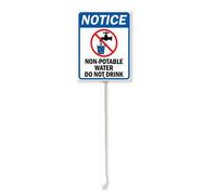 Vdenvileye Letrero de aluminio inoxidable con estaca, no potable Water Do Not Drink Yard con estaca, 20 x 30 cm, decoración de césped, letrero de aviso para exteriores
