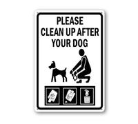 Vdenvileye Letrero de aluminio resistente con texto en inglés "Vdenvileye Please Clean Up After Your Dog" de 30 x 40 cm, decoración de pared de metal resistente para patio, porche, patio