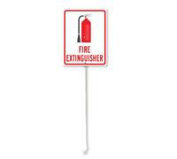 Vdenvileye Letreros de extintor de incendios con estaca, 11,5 x 15 cm, de aluminio inoxidable, decoración de césped, letreros de fuego para exteriores, carretera, calle, jardín