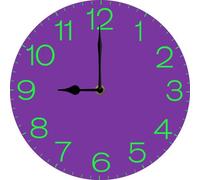 Vdenvileye Reloj de pared morado silencioso sin tictac, funciona con pilas, fácil de leer, reloj analógico de cuarzo para cocina, dormitorio, aula, escuela, decoración del hogar, 25 cm