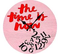 Vdenvileye Reloj de pared The Time is Now, reloj retro redondo de madera de 25 cm, silencioso, funciona con pilas, para decoración de baño, dormitorio, sala de estar, cocina (estilo 11)