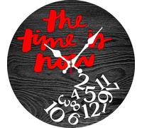 Vdenvileye Reloj de pared The Time is Now, reloj retro redondo de madera de 25 cm, silencioso, funciona con pilas, para decoración de baño, dormitorio, sala de estar, cocina (estilo 1)