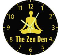 Vdenvileye The Zen Den - Reloj de pared, reloj de decoración de sala de meditación, arte de pared de yoga y atención plena, regalos para mujeres/mamá, reloj silencioso de 10 x 10 pulgadas, funciona