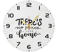 Vdenvileye There's No Place Like Home - Reloj de pared para decoración de sala de estar, 12 pulgadas, relojes redondos silenciosos, sin tictac, funciona con pilas, fácil de leer, baño, cocina, 4