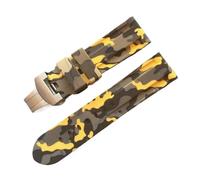 VDFNGFD 22/24 mm Compatible con relojes Panerai Accesorios de correa Cierre hebilla mariposa acero inoxidable Correa reloj Reemplace la silicona camuflaje(Black Green,22mm)