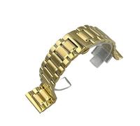 VDFNGFD Brazalete de repuesto acero inoxidable macizo 26 mm, 28 y 30 con cierre mariposa, compatible los accesorios relojes Longines Master Collection(Gold,30mm)