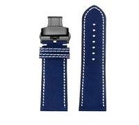 VDFNGFD Compatible con Breitling Avenger Deep Dive Seawolf Super Ocean Band Yellow Wolf Correa de reloj cuero nailon 22 m for hombre(Blue Black Folding)