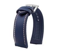 VDFNGFD Compatible con Breitling Omega IWC Mark Nylon amarillo correa de reloj parte inferior goma 20 22 23 24mm pulsera impermeable for hombres(Blue White silver A,24mm)