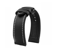 VDFNGFD Compatible con Casio PROTREK Watchband PRG-600/PRG-650 PRW-6600 GA2200/2300 Series Nylon + Rubber Sports Bracelet Correa de reloj 24 mm(Black white-B)