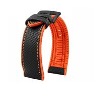 VDFNGFD Compatible con Casio PROTREK Watchband PRG-600/PRG-650 PRW-6600 GA2200/2300 Series Nylon + Rubber Sports Bracelet Correa de reloj 24 mm(Black orange-A)