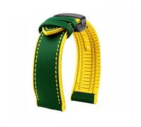 VDFNGFD Compatible con Casio PROTREK Watchband PRG-600/PRG-650 PRW-6600 GA2200/2300 Series Nylon + Rubber Sports Bracelet Correa de reloj 24 mm(Green-yellow-B)