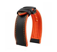 VDFNGFD Compatible con Casio PROTREK Watchband PRG-600/PRG-650 PRW-6600 GA2200/2300 Series Nylon + Rubber Sports Bracelet Correa de reloj 24 mm(Black orange-B)