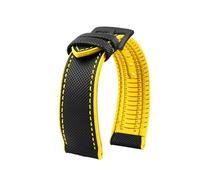 VDFNGFD Compatible con Casio PROTREK Watchband PRG-600/PRG-650 PRW-6600 GA2200/2300 Series Nylon + Rubber Sports Bracelet Correa de reloj 24 mm(Black-yellow-A)