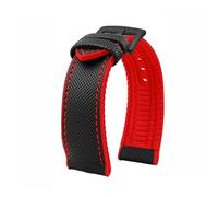 VDFNGFD Compatible con Casio PROTREK Watchband PRG-600/PRG-650 PRW-6600 GA2200/2300 Series Nylon + Rubber Sports Bracelet Correa de reloj 24 mm(Black red-A)