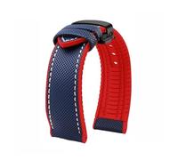 VDFNGFD Compatible con Casio PROTREK Watchband PRG-600/PRG-650 PRW-6600 GA2200/2300 Series Nylon + Rubber Sports Bracelet Correa de reloj 24 mm(Blue white-red-B)