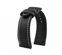 VDFNGFD Compatible con Casio PROTREK Watchband PRG-600/PRG-650 PRW-6600 GA2200/2300 Series Nylon + Rubber Sports Bracelet Correa de reloj 24 mm(Black white-A)