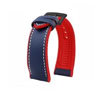 VDFNGFD Compatible con Casio PROTREK Watchband PRG-600/PRG-650 PRW-6600 GA2200/2300 Series Nylon + Rubber Sports Bracelet Correa de reloj 24 mm(Blue white-red-A)