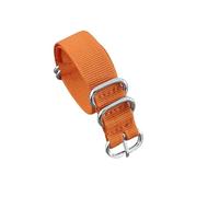 VDFNGFD Compatible con correa de nailon 18 mm, 20, 22 y 24, brazalete acero inoxidable macizo, tela hebilla tejida(Orange,22mm)
