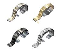 VDFNGFD Compatible con correa de reloj acero cierre mariposa extremo recto y curvado, color plateado, dorado negro, 18, 19, 20, 22, 24 26mm(Black,22mm)