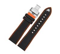 VDFNGFD Compatible con correa de reloj Breitling CHRONOMAT AVENGER NAVITIMER SUPEROCEAN silicona for buceo reemplazar pulseras 20 22 24mm(02 silver,20x18mm)