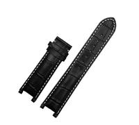 VDFNGFD Compatible con correa de reloj Leatehr 20 x 11 mm, 12, 22 13 Compatible GC Guess Car-tier PASHA W3108/HPI004 Pulsera hebilla mariposa(Black WH-no buckle,22mm-13mm)