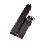 VDFNGFD Compatible con correas de cuero retro, reloj vaca decoloración por aceite y cera, 18 mm, 19, 20, 21, 22 24(Dark brown,21mm)