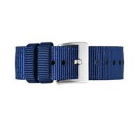 VDFNGFD Compatible con correas de nylon BISONSTRAP for relojes, liberación rápida 18 mm, 19, 20 y 22, repuestos for, hebilla cepillada en negro plata(Blue Silver,19mm)