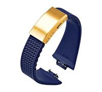 VDFNGFD Correa de caucho fluorado Compatible con Tissot PRX Series 35mm 40mm FKM liberación rápida 11 12mm extremo convexo reemplazar correa reloj(Dark blue Gold,12mm)