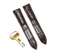 VDFNGFD Correa de piel cocodrilo negra y marrón for reloj 16, 17, 18, 20, 22, 23 25 mm, compatible con pulseras for hombre mujer la serie Solo Santos-Dumont(Brown golden,22mm)