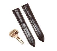 VDFNGFD Correa de piel cocodrilo negra y marrón for reloj 16, 17, 18, 20, 22, 23 25 mm, compatible con pulseras for hombre mujer la serie Solo Santos-Dumont(Brown rose gold,17mm)