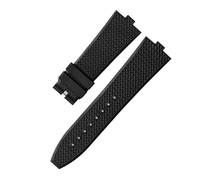 VDFNGFD Correa de reloj caucho flúor Compatible con Vacheron Constantin 4500V 5500V 7900 correa Vc boca convexa 7mm(Black no buckle)