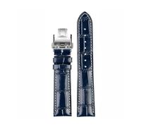 VDFNGFD Correa de reloj compatible con Longines L2 L3 L4 Masters COLLECTION Correa de reloj Pulsera Correa de piel de vacuno 19 mm 20 mm 21 mm(Blue Folding clasp,19mm)