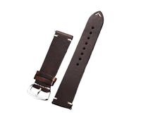 VDFNGFD Correa de reloj cuero encerado vintage compatible con correas 18 mm, 20, 22 y 24 Incluye hebilla pasador(Dark brown,24mm)