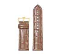 VDFNGFD Correa de reloj cuero repuesto Compatible con correa for hombres y mujeres 15 16 17 18 19 20 22MM(Milk tea-gold,17mm)
