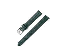 VDFNGFD Correa de reloj fina piel grano lagarto 8 mm, 10, 12, 14 y 16, compatible con accesorios mujer(Green-silver,8mm)