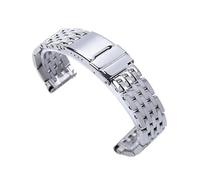 VDFNGFD Correa de reloj pulsera acero inoxidable 316L con 7 cuentas extremo plano 22/24mm Compatible correa Compatible AVENGER hebilla plegable(22mm Mark On)