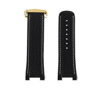 VDFNGFD Correa de reloj silicona goma 20 mm Compatible con Omega Seamaster 300 AT150 Rolex Black Green Water Ghost hebilla plegable(Black gold)