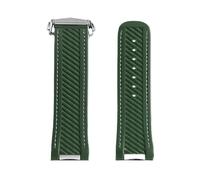VDFNGFD Correa de reloj silicona goma 20 mm Compatible con Omega Seamaster 300 AT150 Rolex Black Green Water Ghost hebilla plegable(Green silver)
