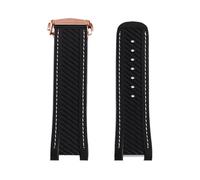 VDFNGFD Correa de reloj silicona goma 20 mm Compatible con Omega Seamaster 300 AT150 Rolex Black Green Water Ghost hebilla plegable(Black rose)