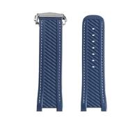 VDFNGFD Correa de reloj silicona goma 20 mm Compatible con Omega Seamaster 300 AT150 Rolex Black Green Water Ghost hebilla plegable(Blue silver)