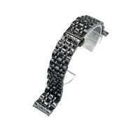 VDFNGFD Correas de reloj sólidas acero inoxidable, sustitutos 5,10 Uds., compatibles con hebillas mariposa AR Galaxy 10-22mm(Black,18MM_5PCS)
