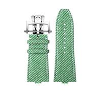 VDFNGFD Estilo Lona Nylon + Correa de reloj cuero vaca genuino Compatible con Vacheron Constantin Overseas 4500V 5500V 7900V(B-green-silver)