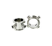 VDFNGFD Módulo de rectificación triple abrazadera 2 ", 51mm, brida 64mm con hilo femenino 4 * 1/4", Compatible Homebrew, columna reflujo, H-50mm SS304