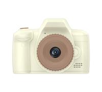 vdha H10 Cámara para Niños 2,4 Pulgadas IPS Pantalla Grande Lente Larga Foto Videojuego 1080P 48MP Cámara Dual,Beige