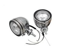 Vdifsvb Faro Moto Faro Delantero Motocicleta Vintage con Revestimiento Metal Luz Antiniebla Izquierda Derecha Accesorio Headlight