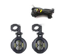 Vdifsvb Faro Moto Faros Delanteros Universales Motocicleta Proyector LED Antiniebla Luces Conducción Lámparas Auxiliares Focos Headlight(Yellow and Wire)