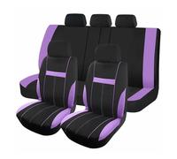 Vdifsvb Funda Asiento Coche Fundas De Tela Universales para Asientos Coche con 3 Cremalleras Divisibles Compatibles Airbag Juego Completo(Purple)