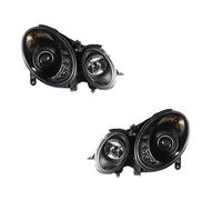 Vdifsvb Juego Faros Delanteros para Benz Clase E W211 E200 2003-2009 Conjunto Faros Delanteros Coche Kit Accesorios Lentes proyector Faros Coche(Black One Pair)
